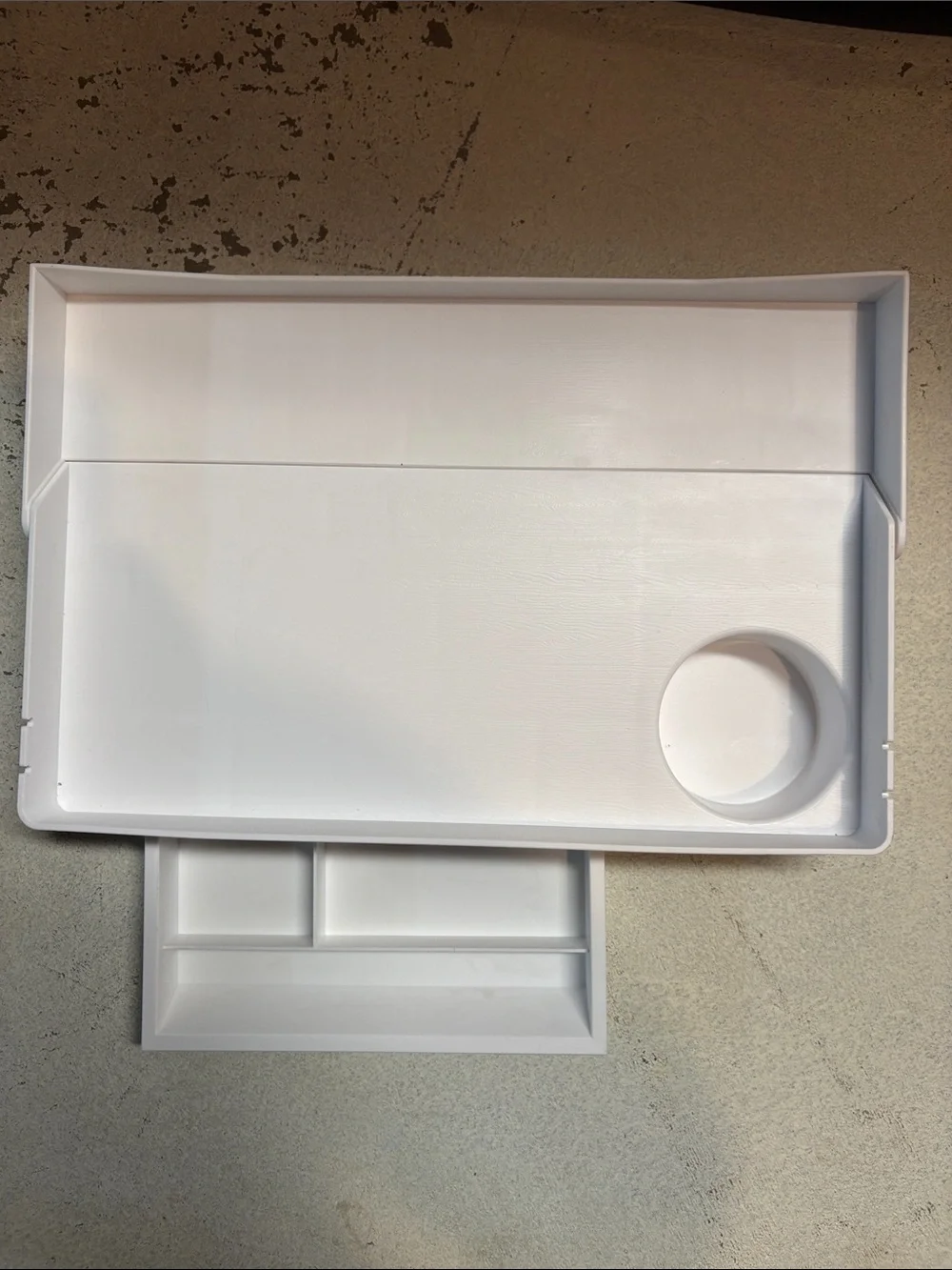Clip-On Bedside Organizer Shelf with Drawer and Cup Holder - White